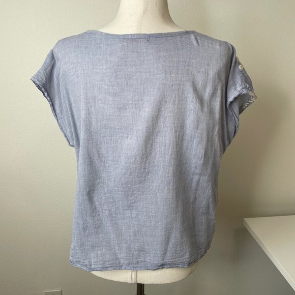 Fresh Produce Organic Cotton Floral Embroidered Top Made in USA - Picture 7 of 11